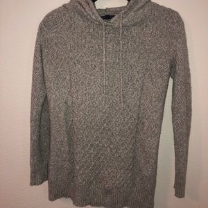 American Eagle Grey Hooded Sweater - Size Medium